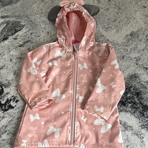 Disney‎ Minnie Mouse 3T Raincoat With Minnie Ears and bows all over jacket